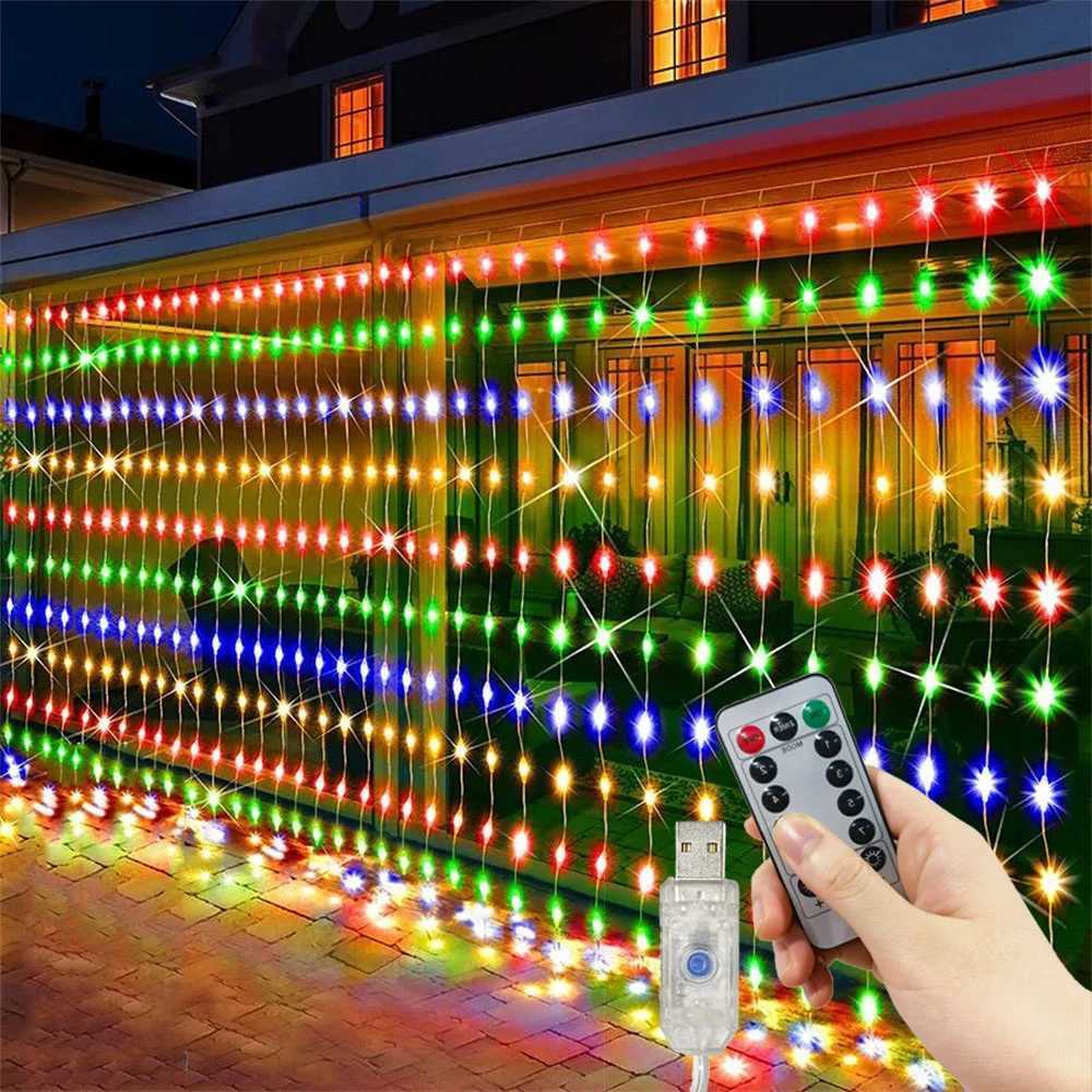 Christmas Home Decoration 3/4/6M Festoon LED Curtain Lights Fairy Garland on The Window USB 8 Modes Light String Wedding Party W251107