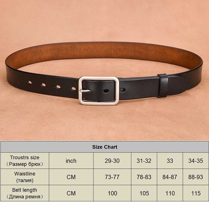 VATLTY 95cm-115cm Womens Leather Belt 33mm Natural Cowhide Alloy Silver Buckle Unisex Brown Belt Fashion Trousers Girdle MaleT251107