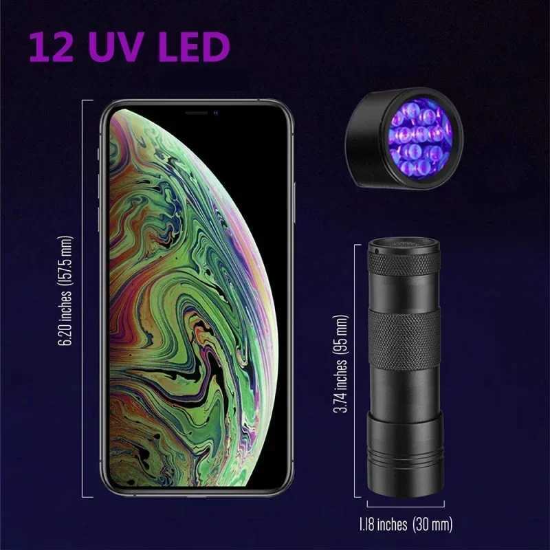 High Power 51 LED Flashlight Purple Light Counterfeit Detector Ultraviolet Light UV 395nm Pet Urine Scorpion Detector UV TorchW251106