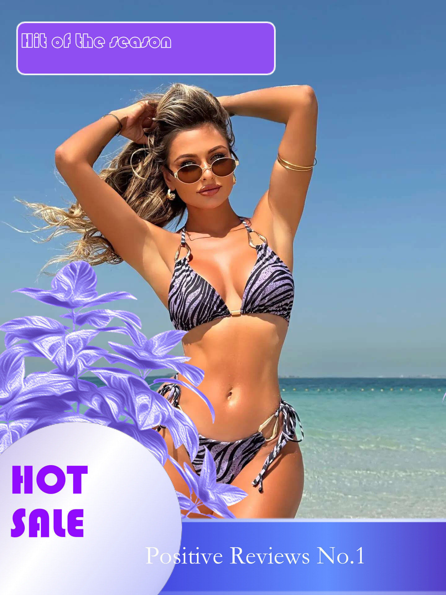 Dongdumaoyi Sexy Purple Zebra Print Micro Bikini Women Metal Ring Strap Push Up Tie Side Thong Swimsuit Beach Bathing Suit Swimwear