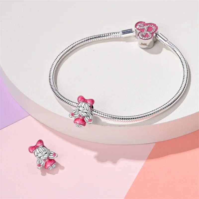 925 Sterling Silver Princess Skirt Bags Pink Series Heart Charms Beads Fit Womens 925 Original Bracelets DIY Jewelry Hot GiftsXJ251107