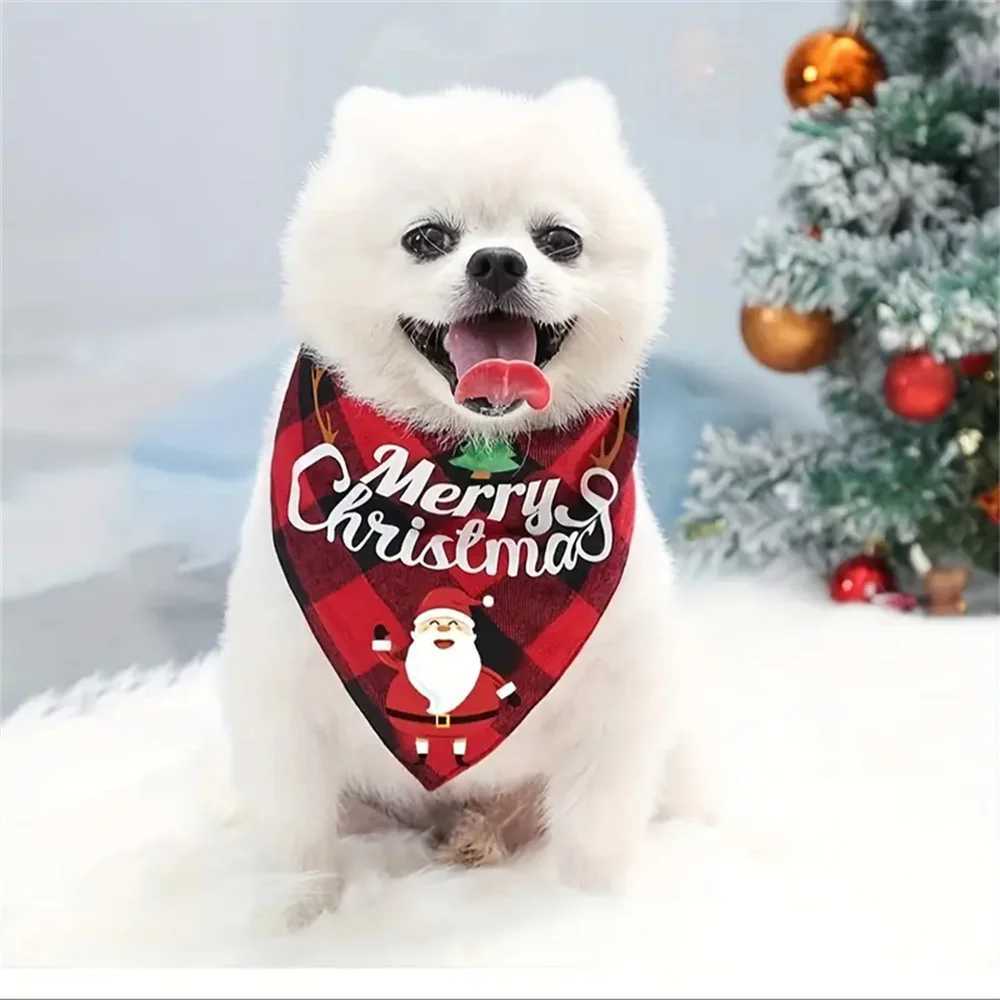 High Quality Christmas pet triangle scarf dog Bandanas Saliva towel used for holiday party decoration suitable for small to large dogs T250407