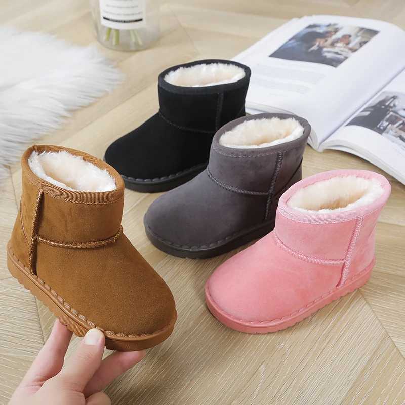 Children Snow Boots for Boys Girls Little Toddler Kids Thermal Boots Ankle Warm Classic Suede Flock Fabric Fashion Autumn Winter L251107
