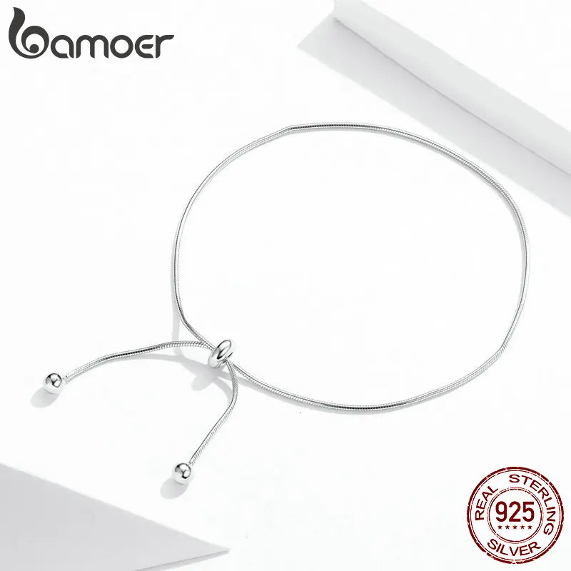 Genuine 925 Sterling Silver Adjustable Snake Charm Anklet for Women Foot Bracelet Jewelry Minimalist Jewelry 30CM SCT016 250403