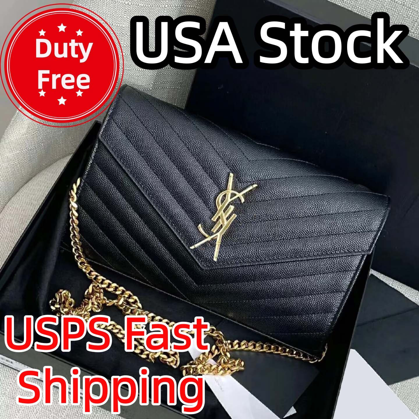 Designer Bag Shoulder Bag Envelope Bag Quilted Leather Crossbody Purse with Chain Strap Gold Tone Hardware Women Fashion Handbag High Quality