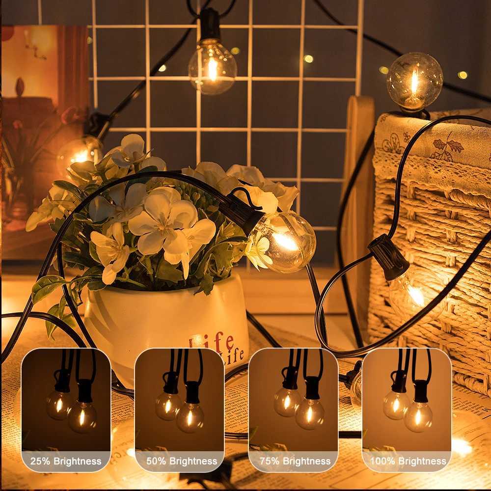 G40 Outdoor LED String Light EU Plug Shatterproof IP65 Waterproof Garden String Light for Christmas Party Patio Decor Atmosphere W251107
