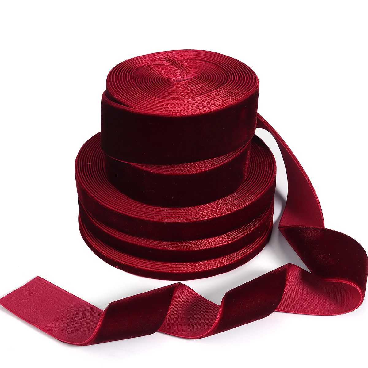 Christmas 5-10yards 6/10/15/25/32/38mm Velvet Ribbon Gift Flower Packaging Bow Handmade DIY Christmas Decoration Clothing Sewing Accessory Y251106