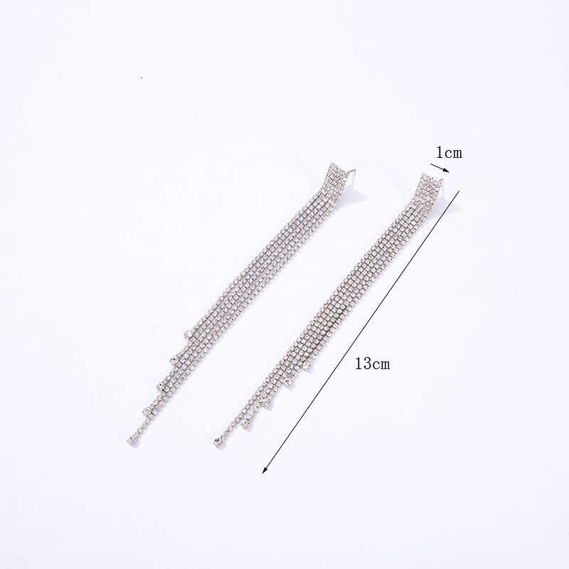 Dongdaemun new Korean version long tassel water droplet earrings full of fairy spirit, simple and atmospheric