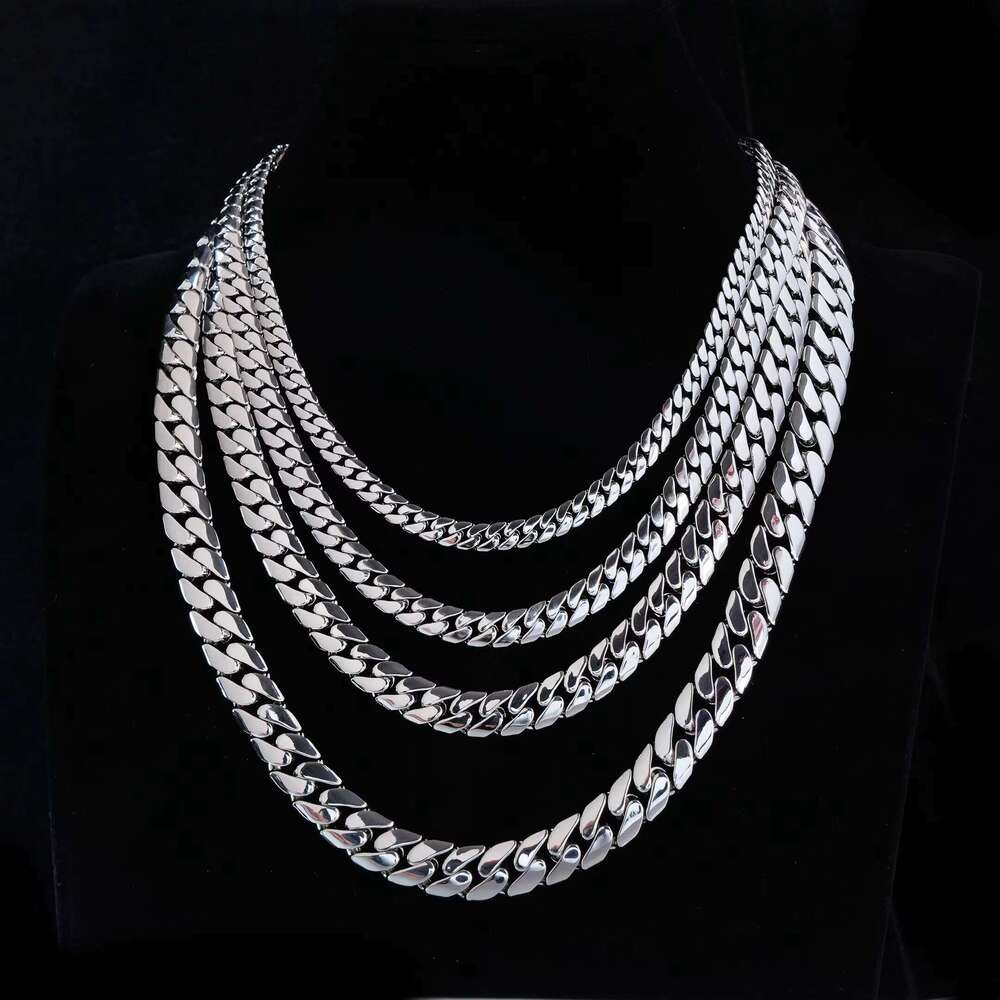 Custom Jewelry Set 925 Silver Silicon Stone Diamond Flip Clasp 12mm Miami Cuban Chain Necklace Bracelet