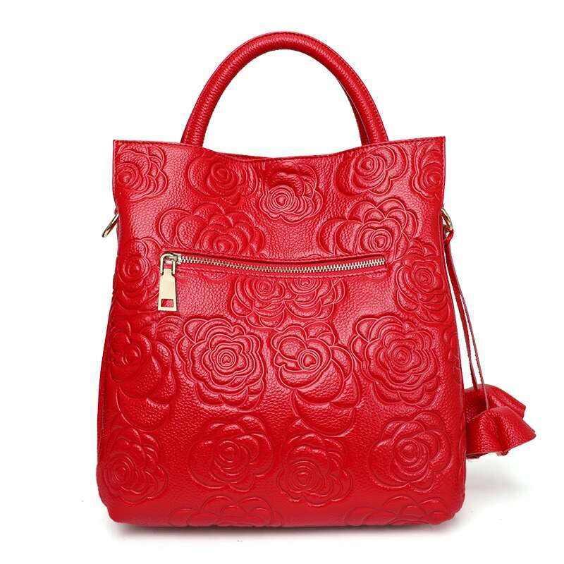 Classic Emed Women's Leather Pit Bag, Large Capacity Top Cowhide Cross-Body Bag