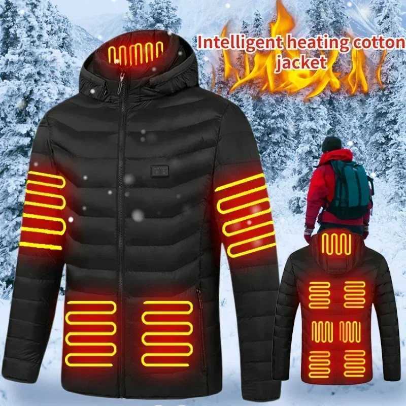 Mens Thermal Jacket 11 Zone Controlled Temperature Usb Electric Heating Coat Heating Clothing New Winter Ski Self-heating ParkaT251107