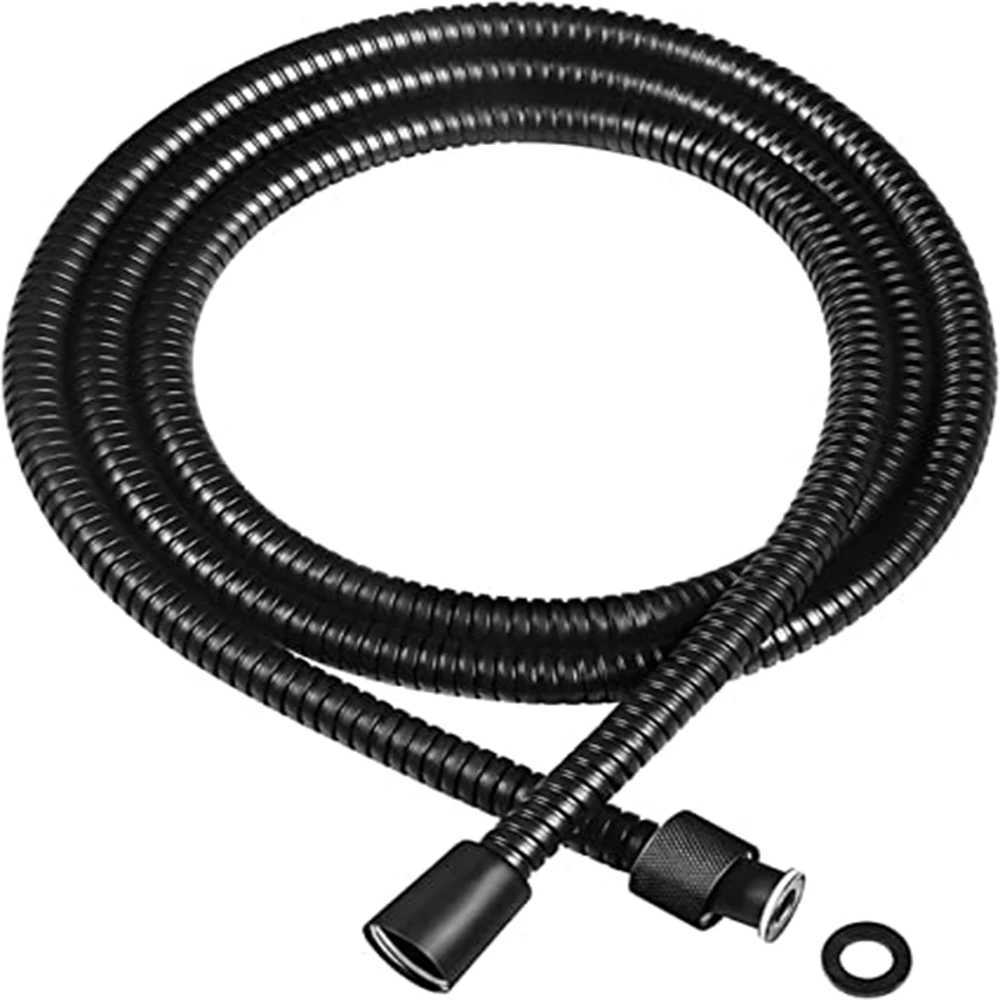 15/2M Black SUS 304 ible Shower Hose Long Bathro Shower Water Hose Extension Plumbing Pipe Pling Tube Bath Accessories Y251107