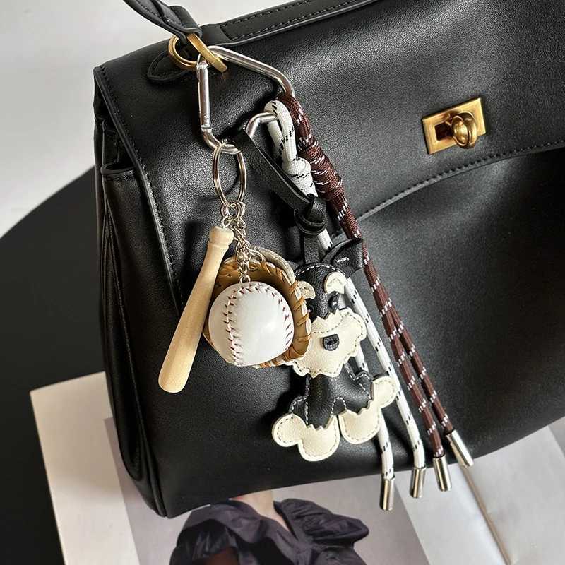 Cute Dog Bag Hanging Schnauzer Handmade Braided Rope Keychain Niche Bag Pendant Gift Car Key Mobile Phone Decorative Accessories M251215