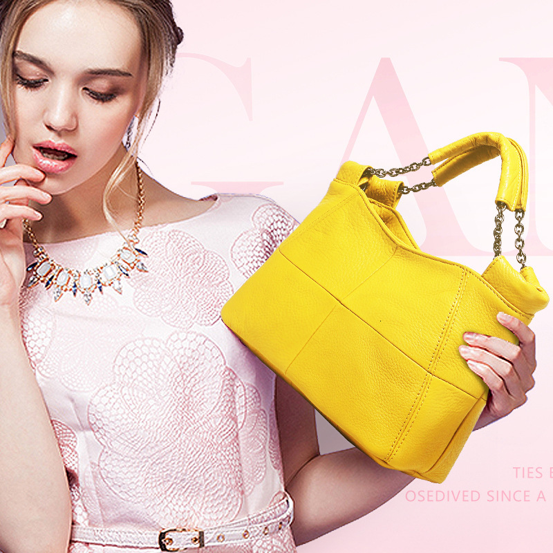 And 2023 New Handheld True Leather Top Layer Cowhide Women's Chain Bag