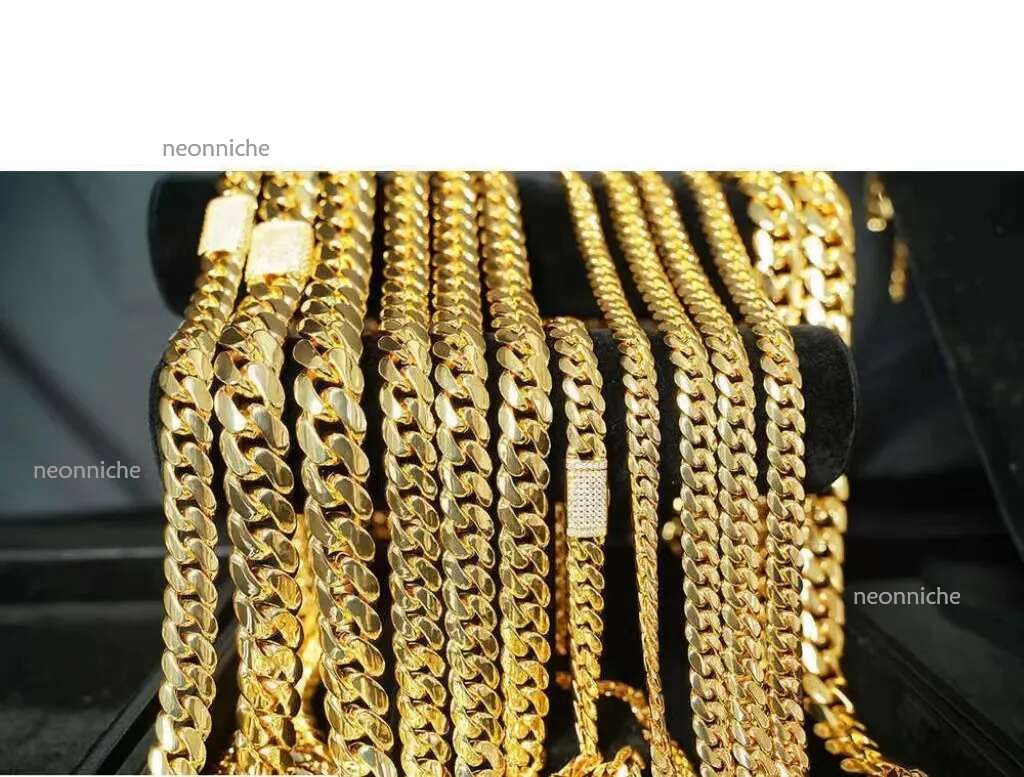 Designer Jewelry pendant necklaces wholesale choker custom k gold miami 12-20mm designer cuban chain necklace man gift