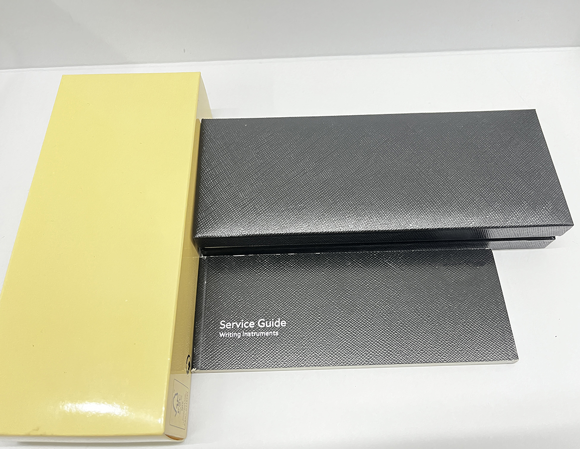 highend clamshell black pu m pen box office and school stationery gift box