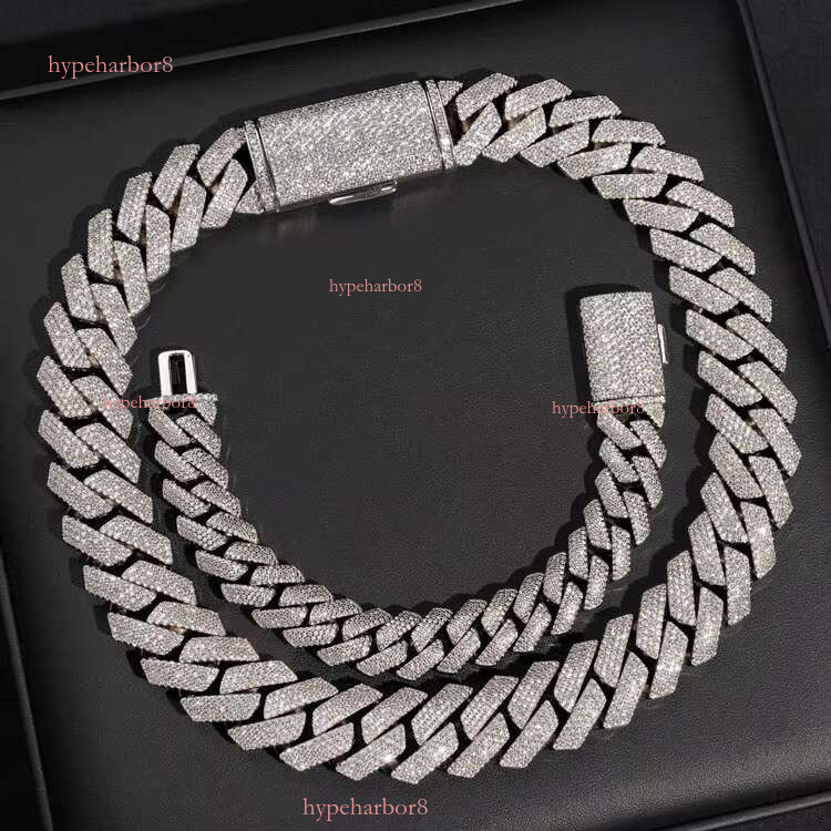 Gold Sterg Sier Hip Hop Moissanite Dia Cuban k Chain Necklace for Men