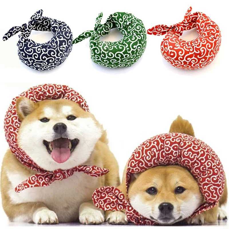 Pet scarf dog cat Japanese style dog Bandanas Shiba Inu cloth packaging shape collar cotton kitten puppy Tang grass pattern M250407