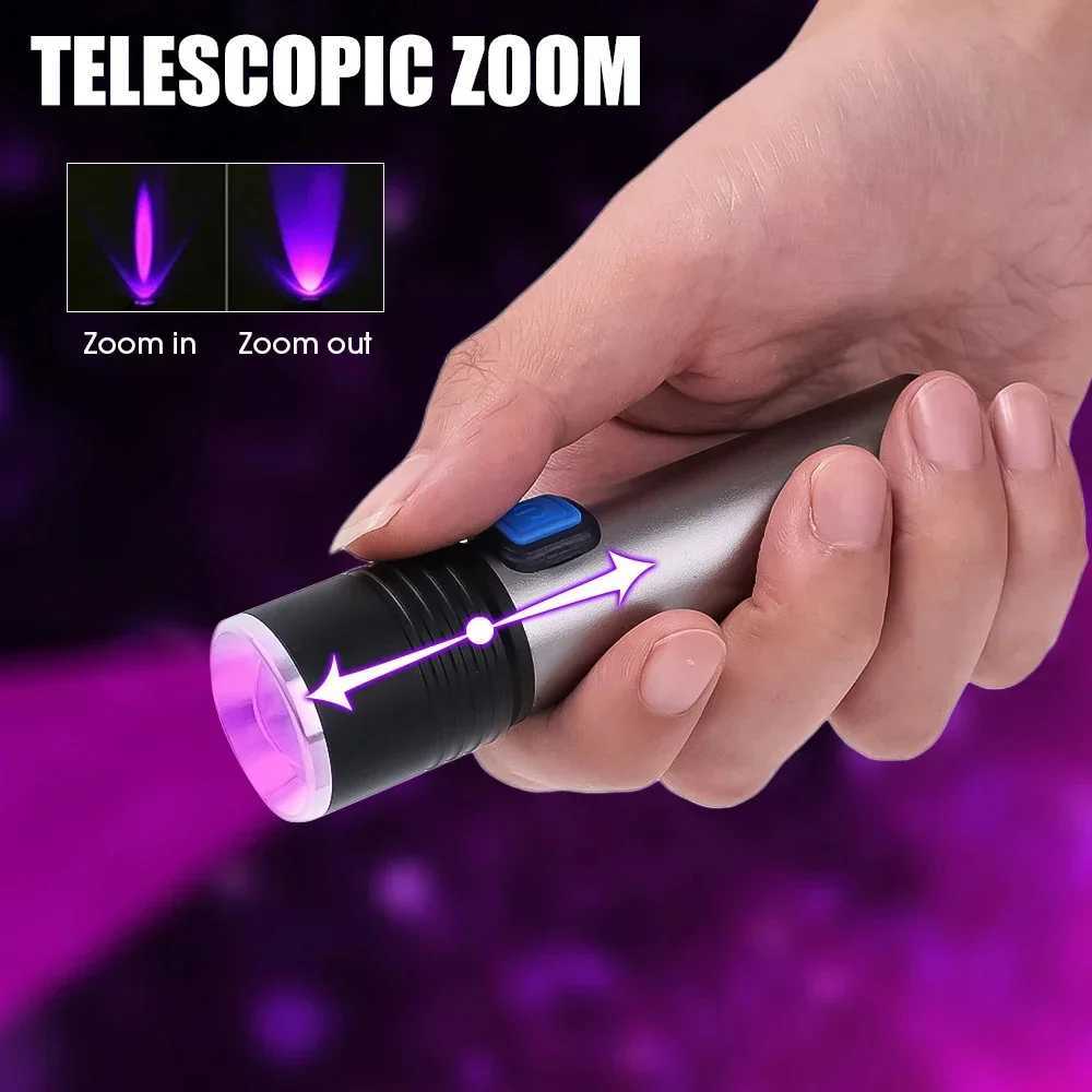 Ultraviolet Torch Black Light 3W USB Rechargeablec 365nm Cat tinea Money Ore Scorpion Detection Urine SV57 Pets UV FlashlightW251106