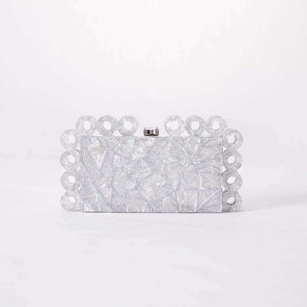 Womens New Fashion Circle Acrylic Dinner Bag Single Shoulder Oblique Cross Banquet Handbag