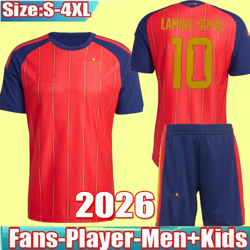 S-4XL spainS 2026 Soccer Jersey LAMINE YAMAL CARVAJAL 26 27 National Team Football Shirt Men Kids Kit FERRAN Camisetas Espana RODRI WILLIAMS JR