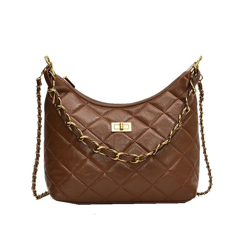 2025S Designer Women S Bag Underarm Pleated For Women New Korean Version Chain Fashion Diamond Grid Large Capacity Single Shoulder Women S Bag