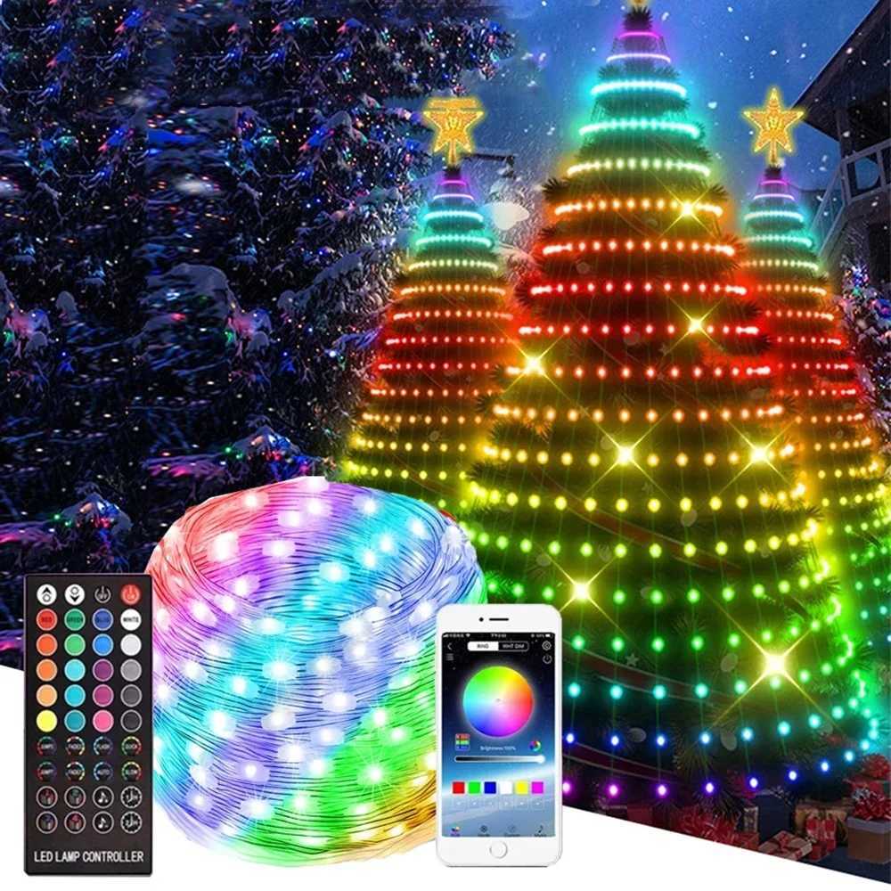 Intelligent Christmas Tree Sprite String Light 40M RGB IC Bluetooth DIY LED Waterproof String Light USB Christmas Light W251107