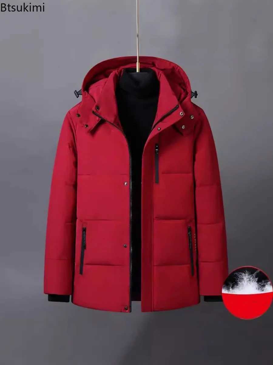 2025 Mens Black Hooded Casual Puffer Jackets Winter White Duck Down Coats Quality Male Outdoor Windproof Thicker Warm ParkasT251107