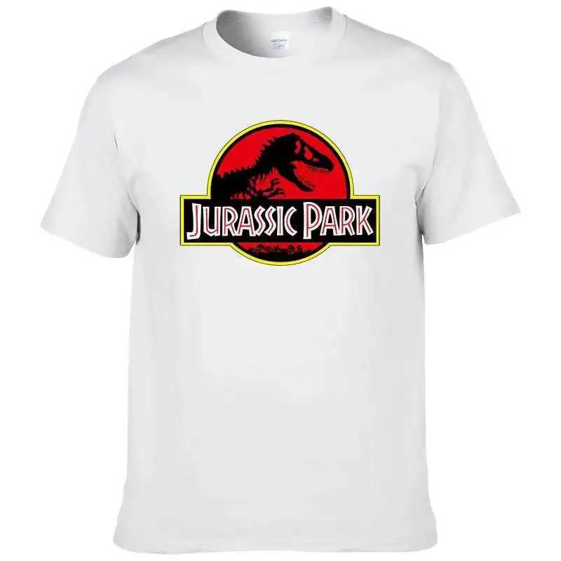 2023 Jurassic Park T-shirt mens 100% pure cotton printed T-shirt casual funny top Jurassic World T-shirt short sleeved cool T-shirt 80045 W250407