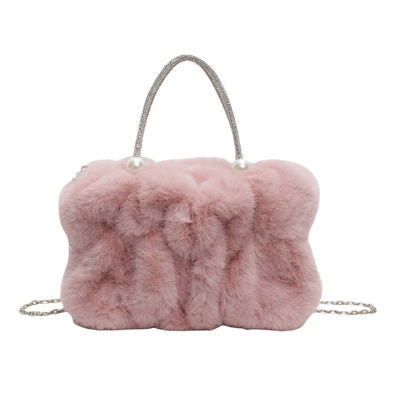 2025S Designer Women S Bag Super Niche For Women New Autumn And Winter Popular Casual Chain Crossbody Plush Tote Bag