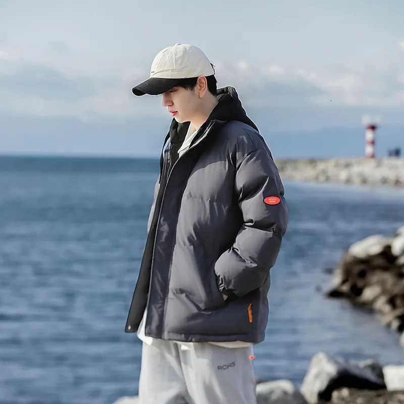 Womens Men Parka Solid Color Harajuku High Quality Men Hooded Casual Warm Thickened Jacket Men Fashion Casual Parka Winter CoatT251107