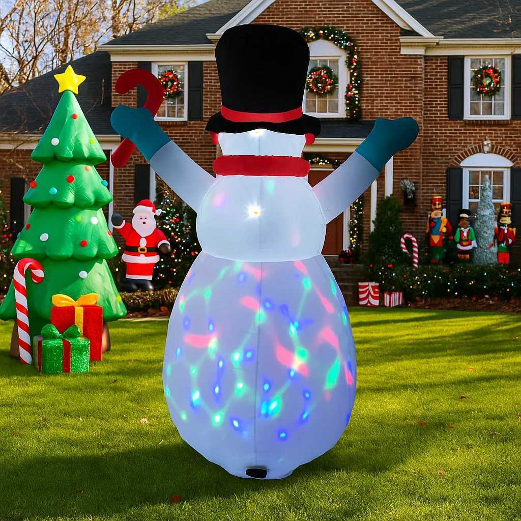 65FT LED Snowman Santa Claus Inflatable Christmas Decorations Xmas Ornaments Lights Outdoor Home Yard Holiday Party Decor Toys W251107