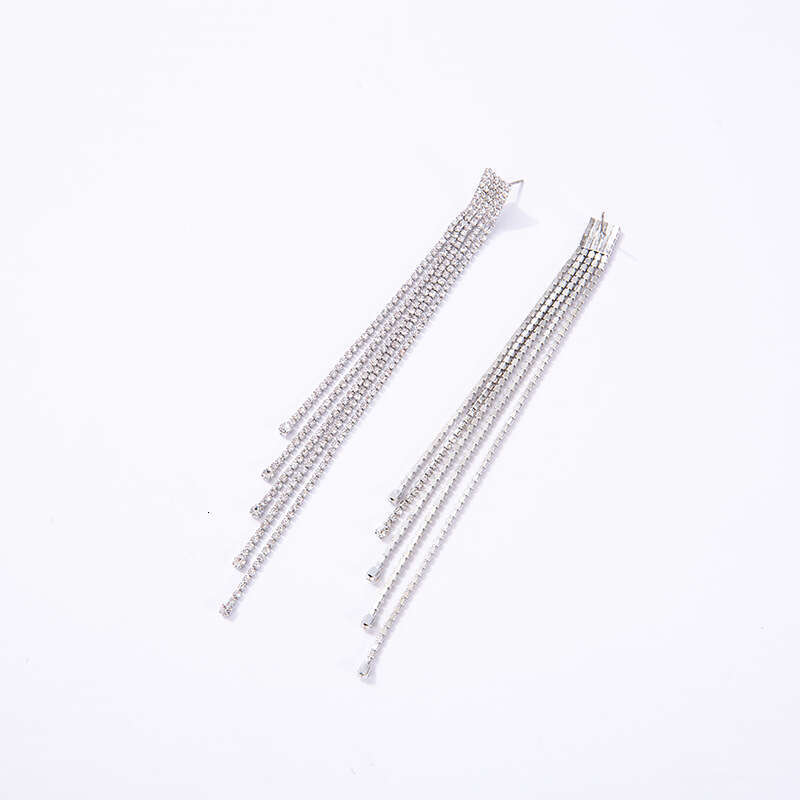 Dongdaemun new Korean version long tassel water droplet earrings full of fairy spirit, simple and atmospheric