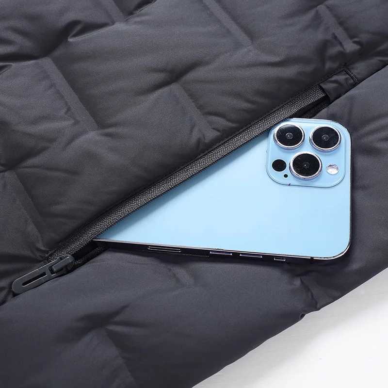 JNLN Down Jacket Men Camping Hiking Mountaineering Lightweight Padding Coat Winter Waterproof Windproof Warm Hooded WindbreakerT251107