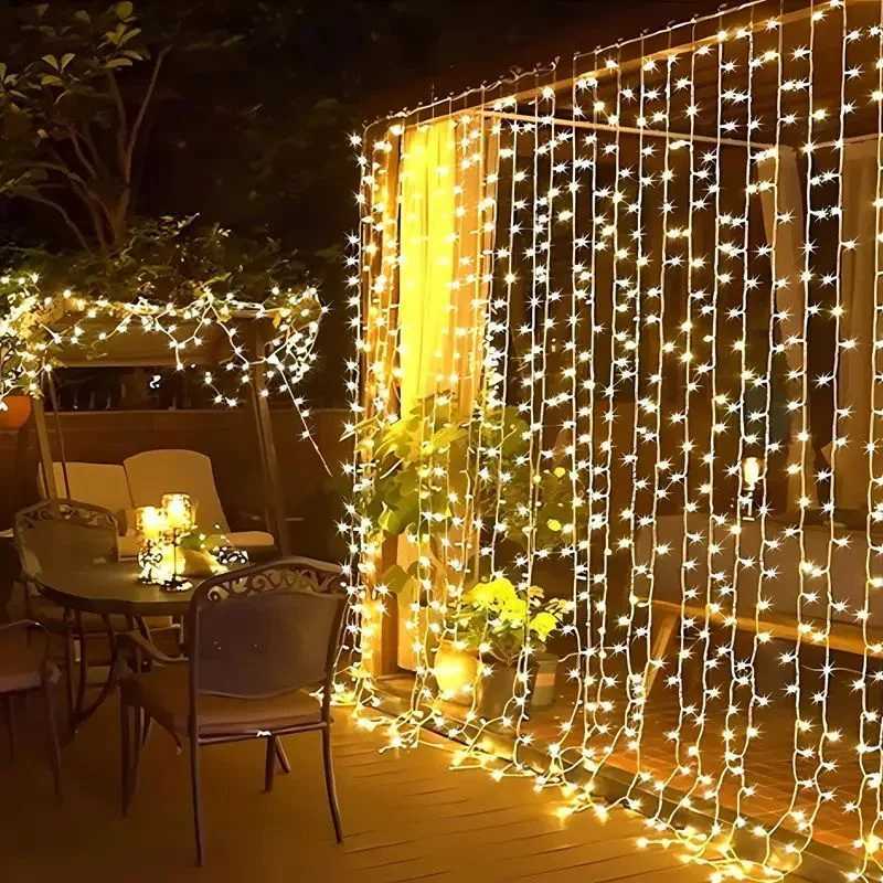Christmas LED Curtain String Lights USB Powered with Remote Control Wedding Indoor Bedroom Window Decoration Holiday Lighting W251107