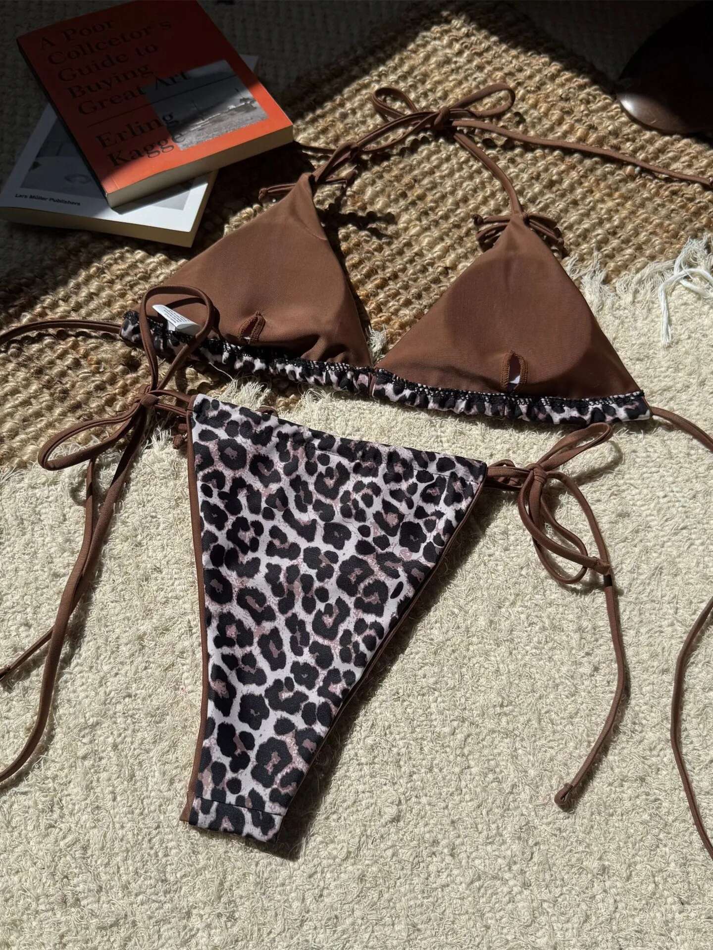 Dongdumaoyi Sexy Red Leopard Print Bikinis Sets Women Tie Straop Push Up Side Thong Swimsuit Summer Bathing Suit Micro Swimwear