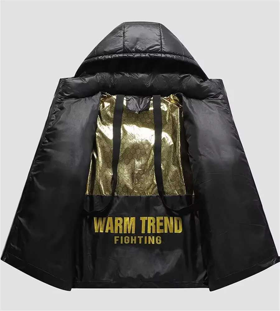 Men Luxury Thick Cotton Parka Hooded Outerwear Windproof Warm Jackets 2025 New Winter Padded Coat Mens Clothing Casual HoodiesT251107