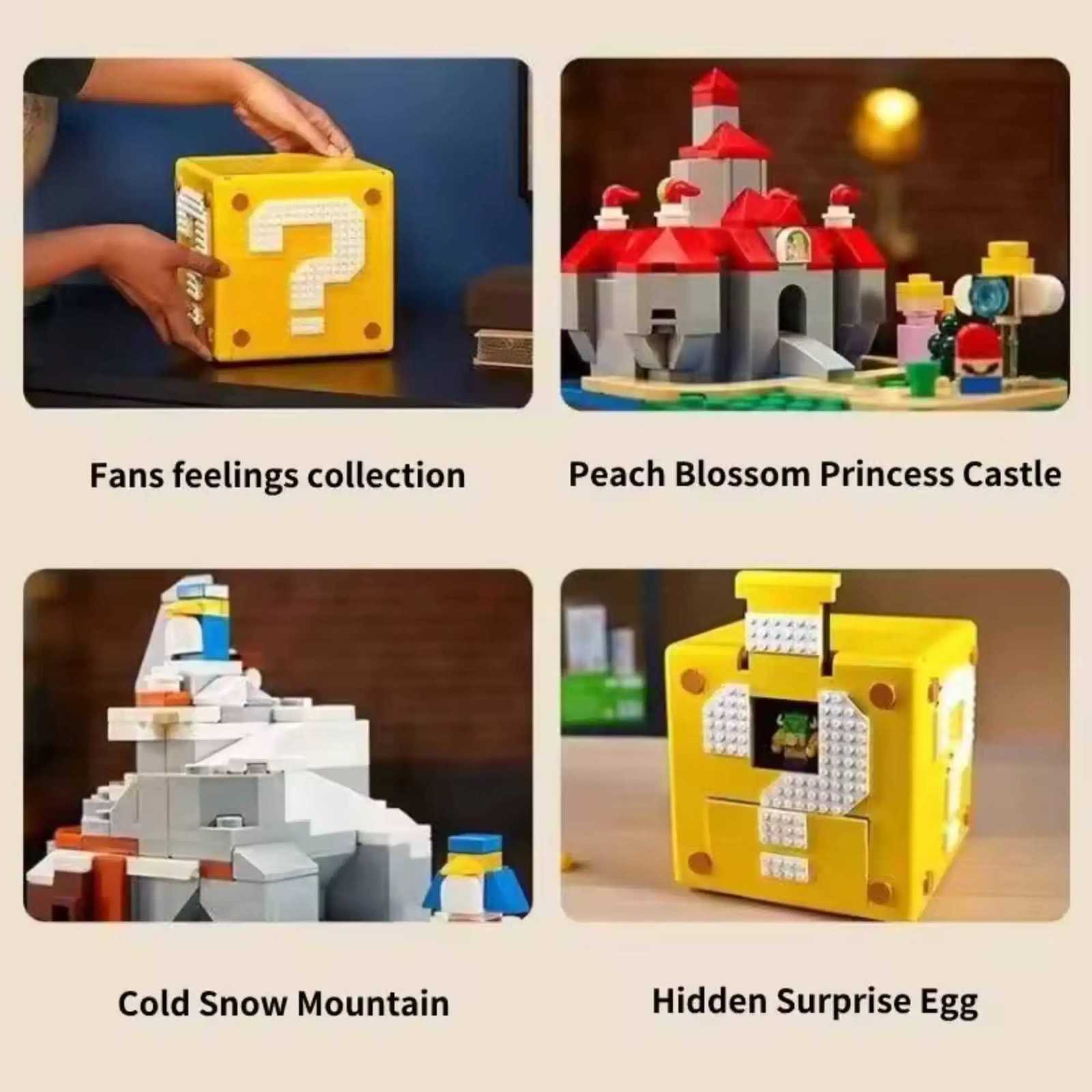 2025 NEW 2064PCS Super Marioed 64 Question Mark Box Building Bricks Home Decoration Crafts Small Ornaments for Christmas Gifts Y251107