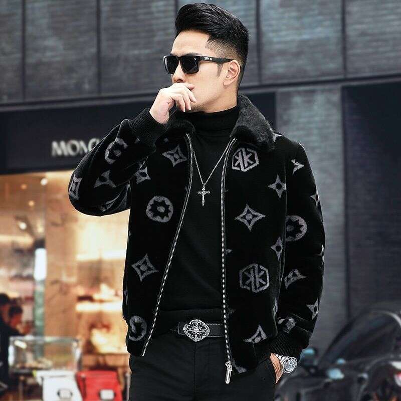 Thickened Cold Protection Warm Fashion Male Outwear Casual All match Large Size Fur Outcoat Winter New Men High End Mink Coat 5481