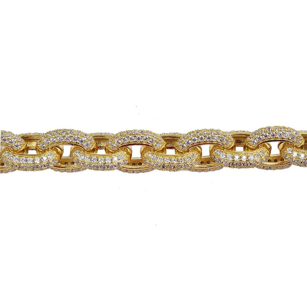 Wholesale Direct Sales Hip Hop Cross Shape Cuban Chain Gold Plated Pave 5A CZ Brass Material Mens Bracelet