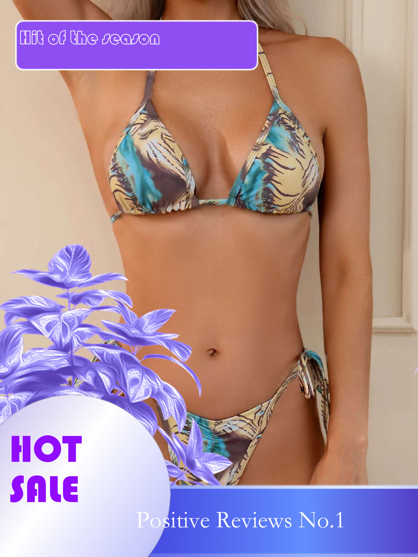 Dongdumaoyi Sexy Gradient Floral Print Bikini Set Women Push Up Bra Tie Side Thong Swimsuit Brazilian Beach Bathing Suit Micro Swimwear