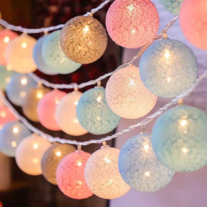 20LED 10LED Cotton Balls String Lights Garland Street Lights Christmas Decorations for Home Outdoor Wedding Garden Patio Lights W251107