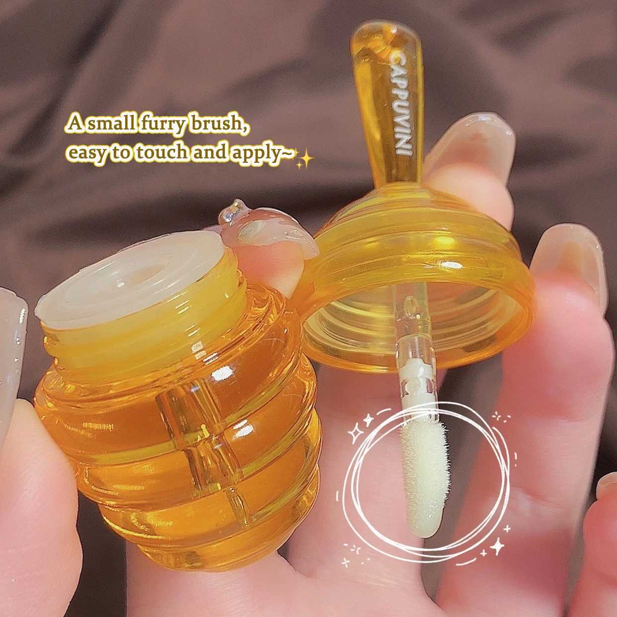 1 piece lipstick honey peach lip care moisturizing neutral lipstick fade lip line lip facial mask non sticky gloss transparent lip gloss primer W25040