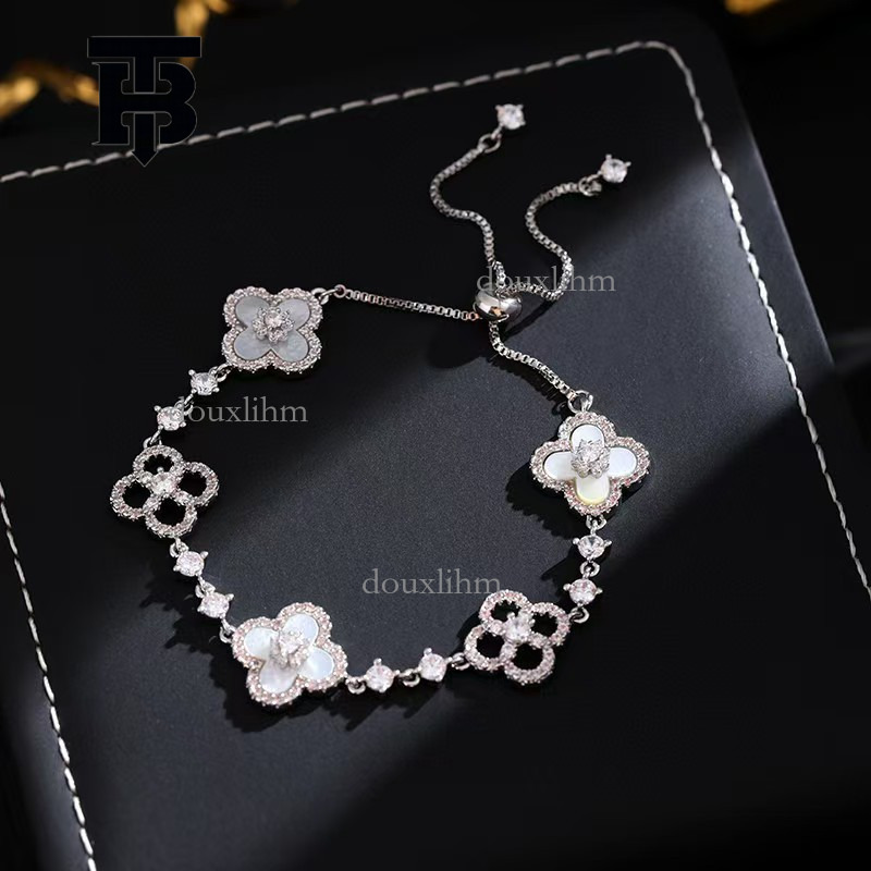 TB BHULAMTE Designer Lucky Bracelet New Luxury Women's Gold Clover Shiny Hollow Accessories Elegant Party Jewelry Fashion Festival Gift