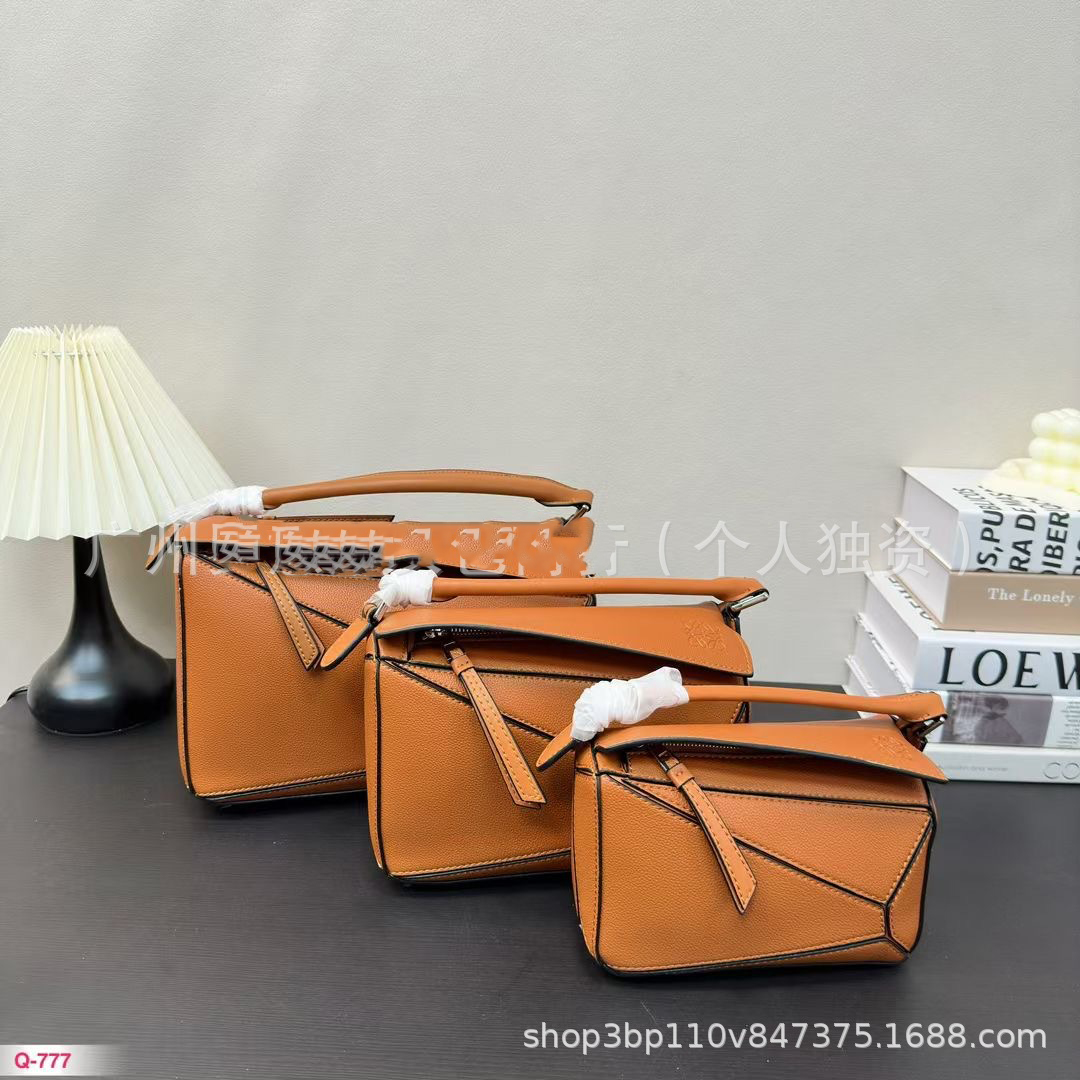 25ss New High Quality designer bag Geometric Women's Soft Leather Splicing Puzzle Handheld Pillow Single Cross Shoulder Small Bag