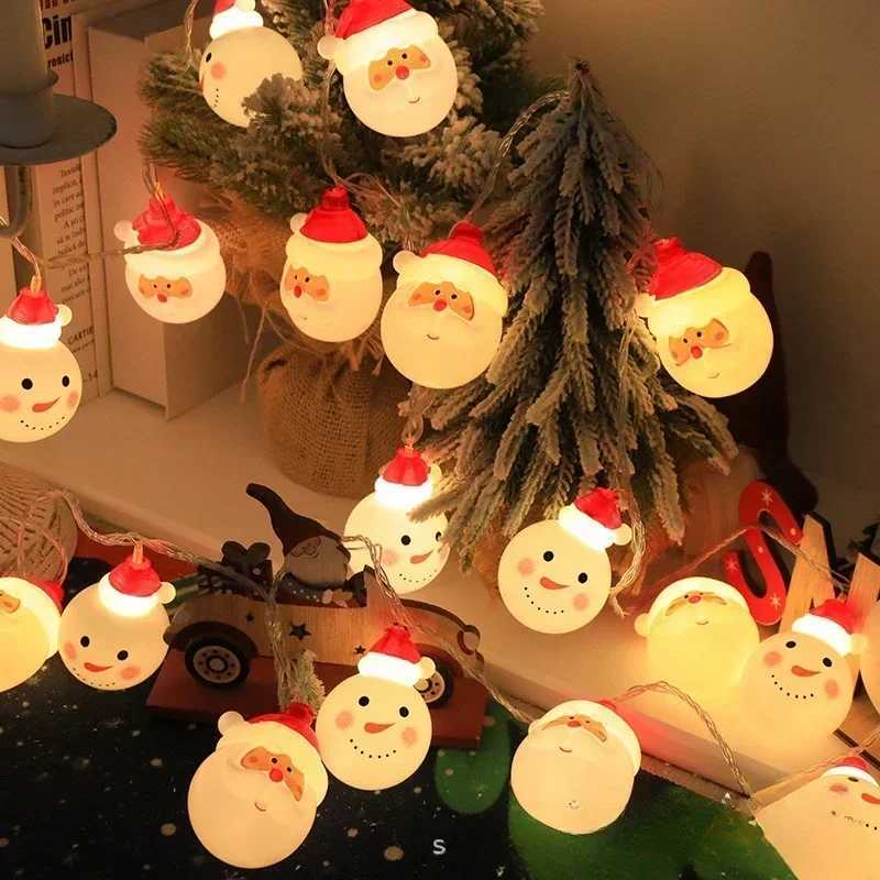 Christmas Decorative String Lights Battery Powered LED Garland Santa Claus Snowman Bear New Years Christmas Party Decor Light W251107