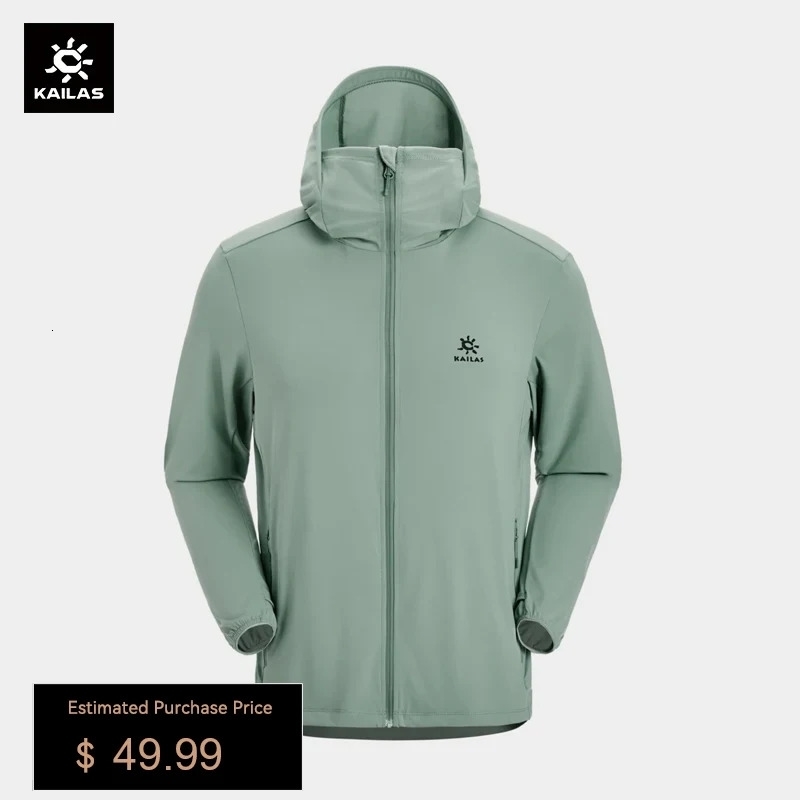 UPF 50 Outdoor Hooded SunProtective Windbreaker Jacket Men Hiking Travel Camping Casual Zipper Trench Jackets KG2316137 250312