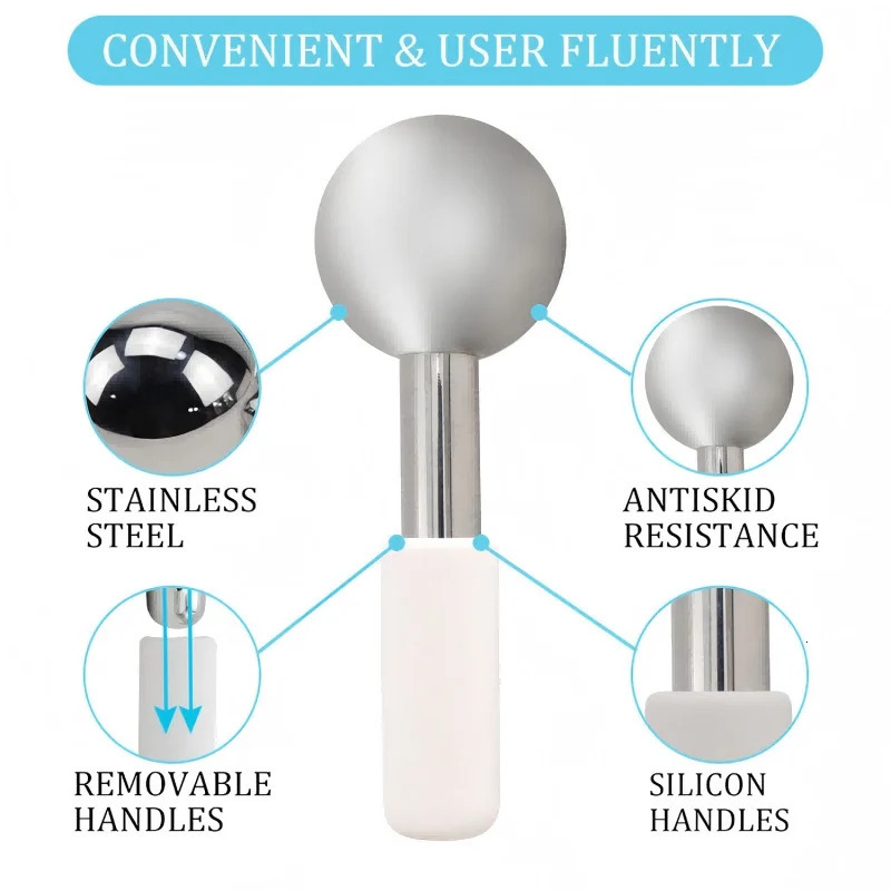 Mini 2pcs Ice Globes Stainless Steel Cryo Sticks for Face Eye Cold Roller Cooling Globe for Puffiness Wrinkle Dark Circle 250328