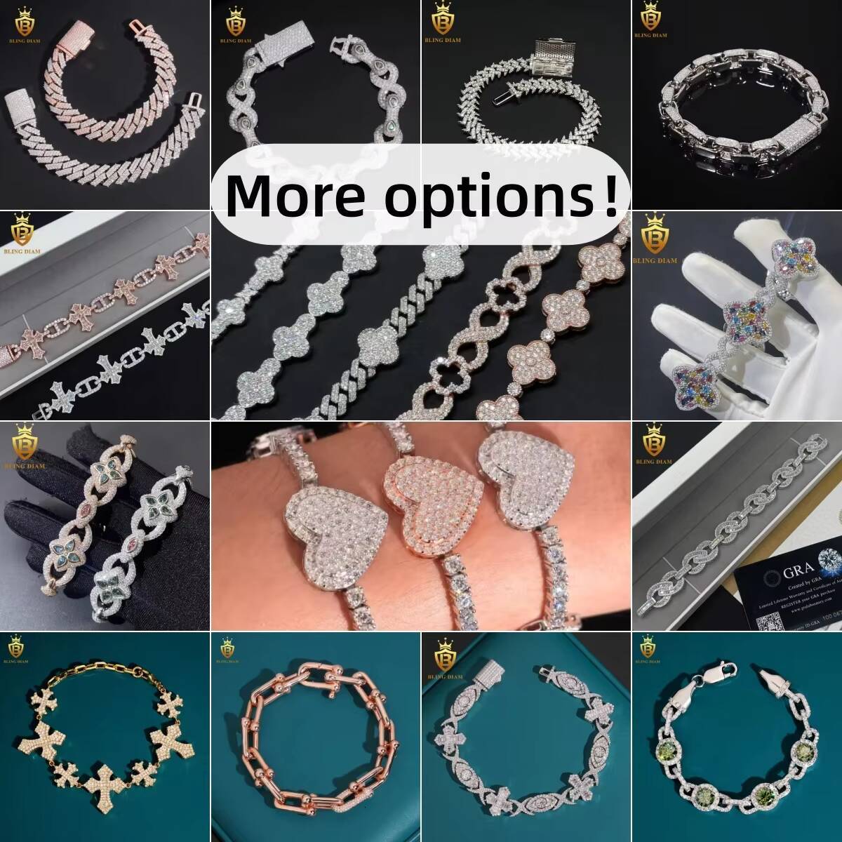 New Moissanite Bracelet 925 Sterling Silver Chain 18mm Olive Green Marquise Cut Moissanite Bracelets Bangles Fashion Jewelry