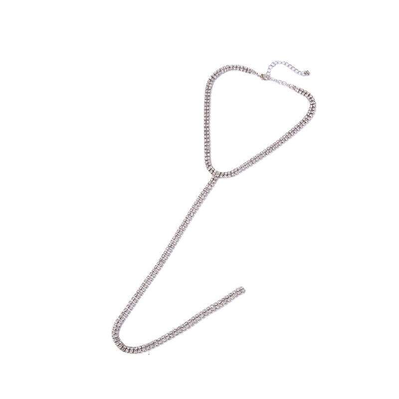 2021 Korean style simple and fashionable rhie dress accessories, crystal long necklace, Y necklace